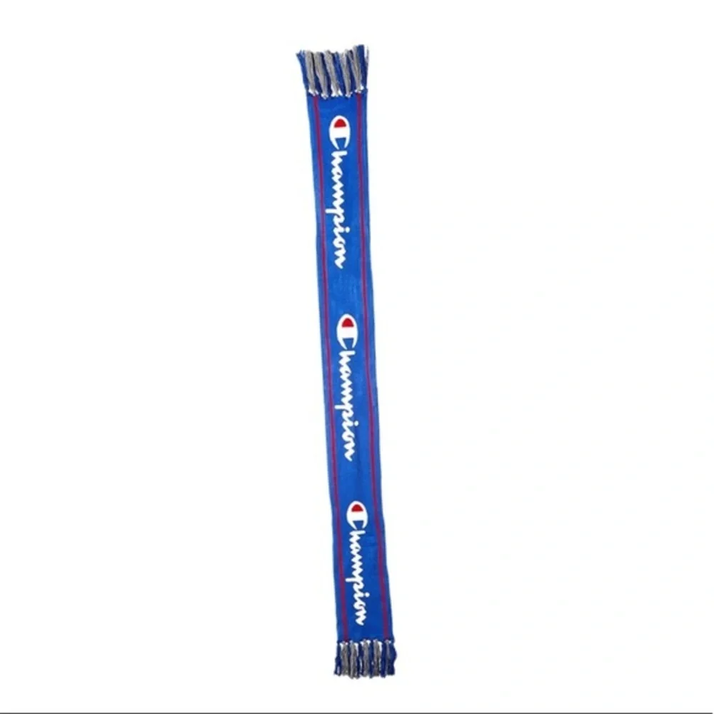 CHAMPION Reversible Knit College Scarf Blue & Grey
